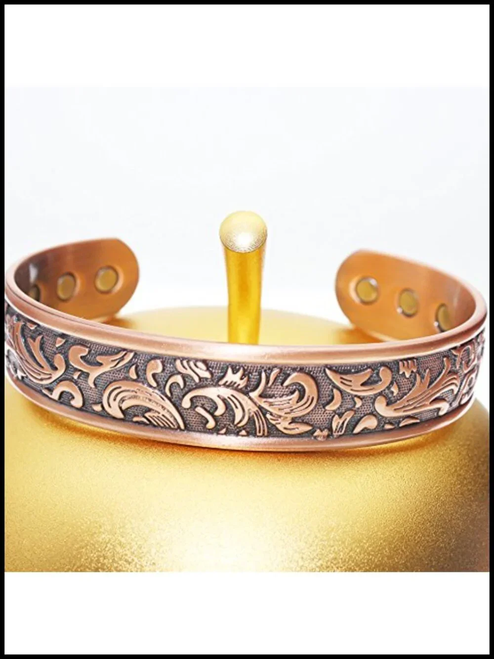 Ultra Strength Magnetic Copper Cuff Bangle, Adjustable Unisex Bracelet